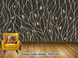 Avikalp Exclusive AVZ0129 Modern Minimalist Golden Lines Leaves Fabric Tv Background Wall HD 3D Wallpaper Avikalp Exclusive AVZ0129 Modern Minimalist Golden Lines Leaves Fabric Tv Background Wall HD 3D Wallpaper
