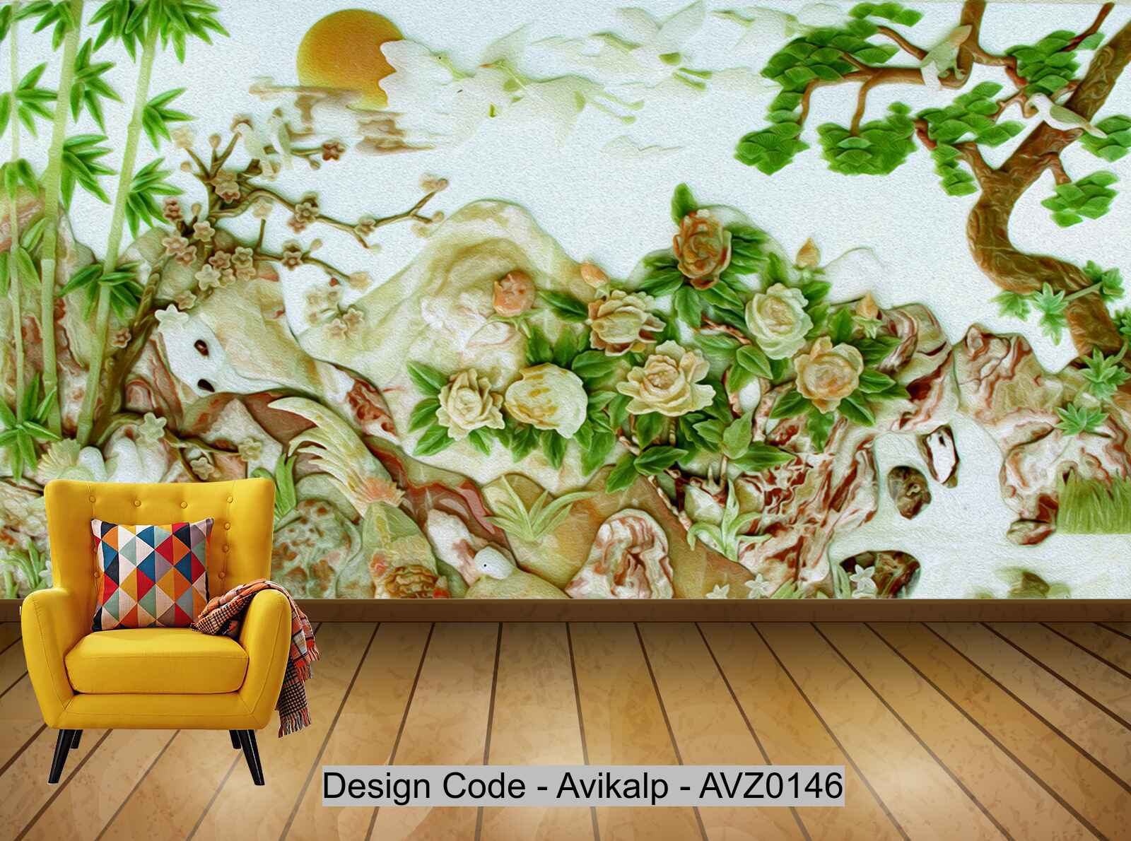 Avikalp Exclusive AVZ0146 New Chinese Orchids Beaming Flowers And Birds Tv Background Wall HD 3D Wallpaper Avikalp Exclusive AVZ0146 New Chinese Orchids Beaming Flowers And Birds Tv Background Wall HD 3D Wallpaper