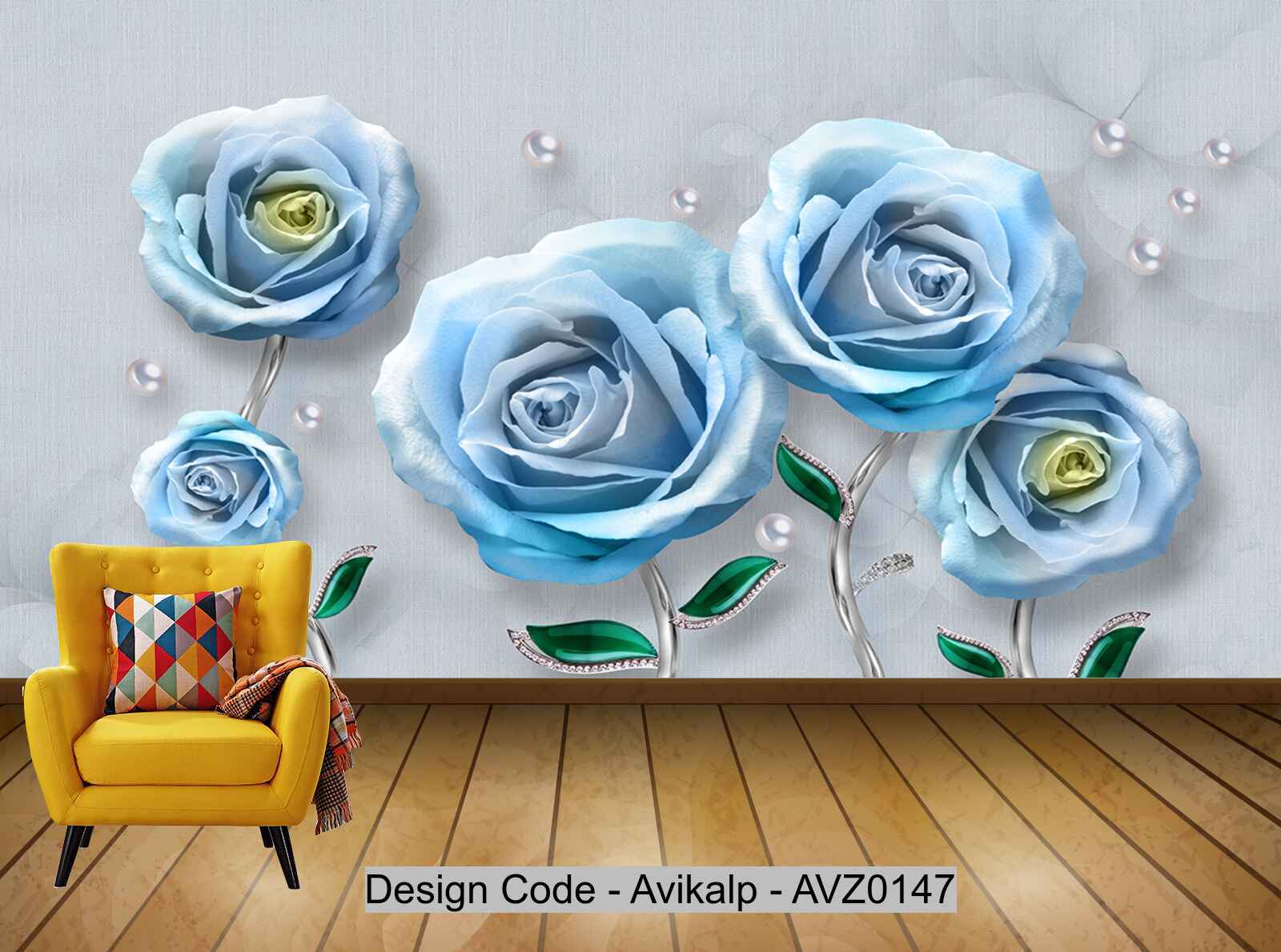 Avikalp Exclusive AVZ0147 Modern Minimalist Small Fresh Blue Rose Jewelry Beautiful Background Wall HD 3D Wallpaper Avikalp Exclusive AVZ0147 Modern Minimalist Small Fresh Blue Rose Jewelry Beautiful Background Wall HD 3D Wallpaper