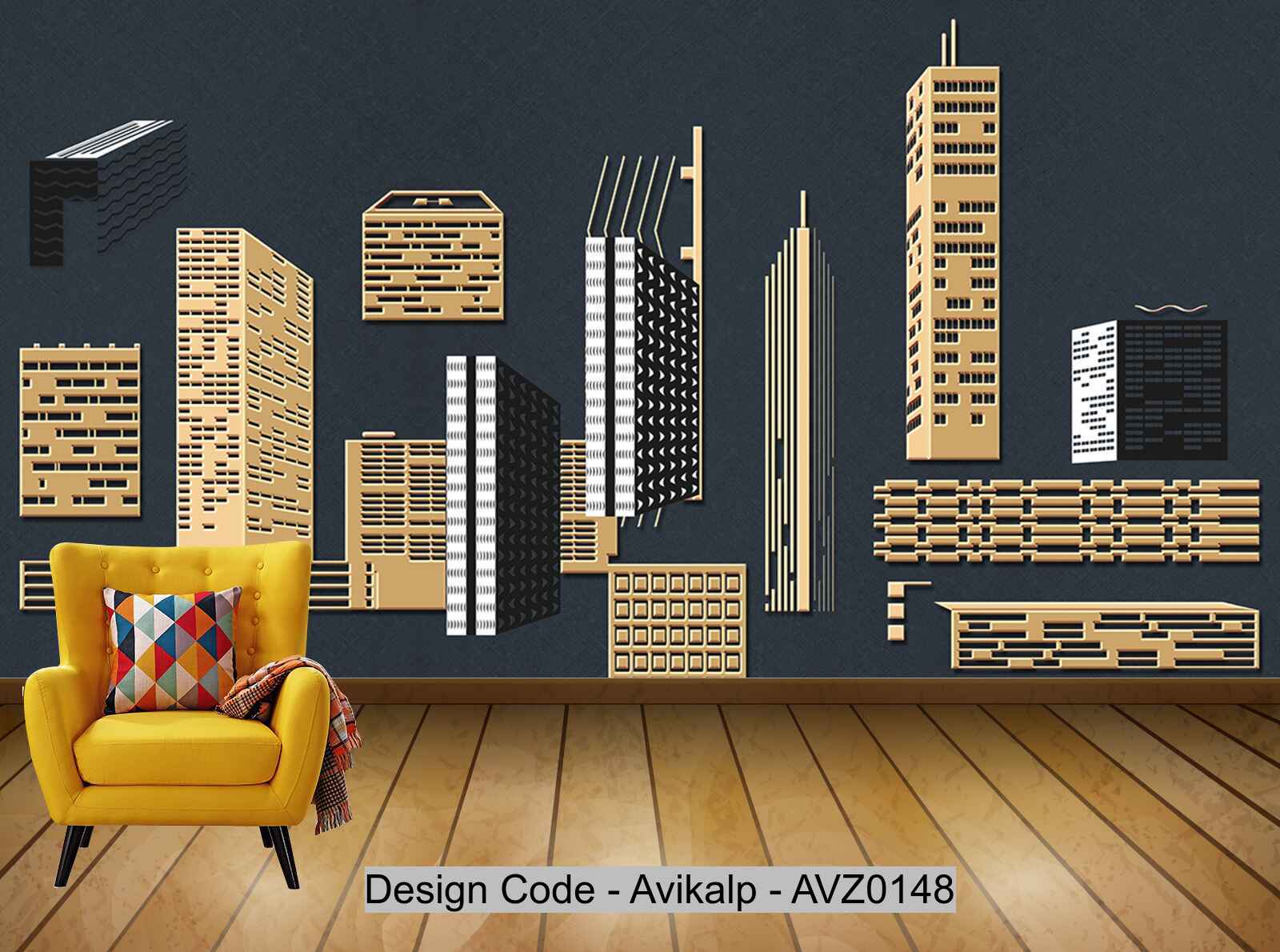 Avikalp Exclusive AVZ0148 Modern Minimalist Golden City Building Silhouette Tv Background Wall HD 3D Wallpaper Avikalp Exclusive AVZ0148 Modern Minimalist Golden City Building Silhouette Tv Background Wall HD 3D Wallpaper