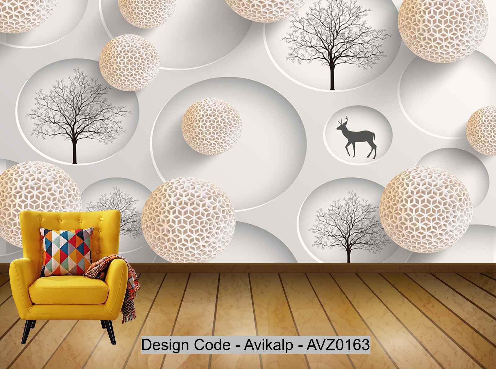 Avikalp Exclusive AVZ0163 Fashion Modern Round Ball Tree Elk Tv Background Wall Customization HD 3D Wallpaper Avikalp Exclusive AVZ0163 Fashion Modern Round Ball Tree Elk Tv Background Wall Customization HD 3D Wallpaper