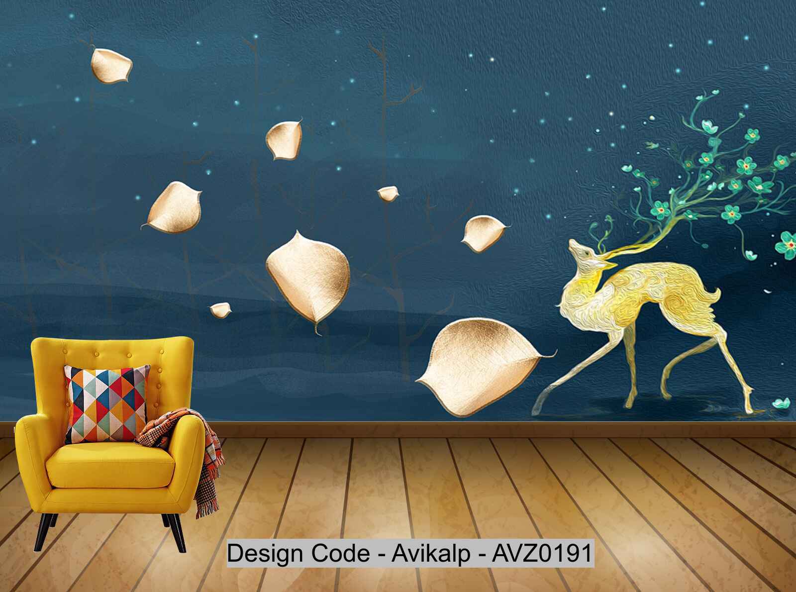 Avikalp Exclusive AVZ0191 Modern Beautiful Minimalist Golden Deciduous Elk Background Wall HD 3D Wallpaper Avikalp Exclusive AVZ0191 Modern Beautiful Minimalist Golden Deciduous Elk Background Wall HD 3D Wallpaper