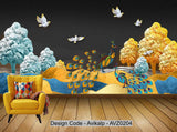 Avikalp Exclusive AVZ0204 Modern Fashion Creative Mountain Peaks Fortune Tree Peacock Bird Tv Background Wall HD 3D Wallpaper Avikalp Exclusive AVZ0204 Modern Fashion Creative Mountain Peaks Fortune Tree Peacock Bird Tv Background Wall HD 3D Wallpaper