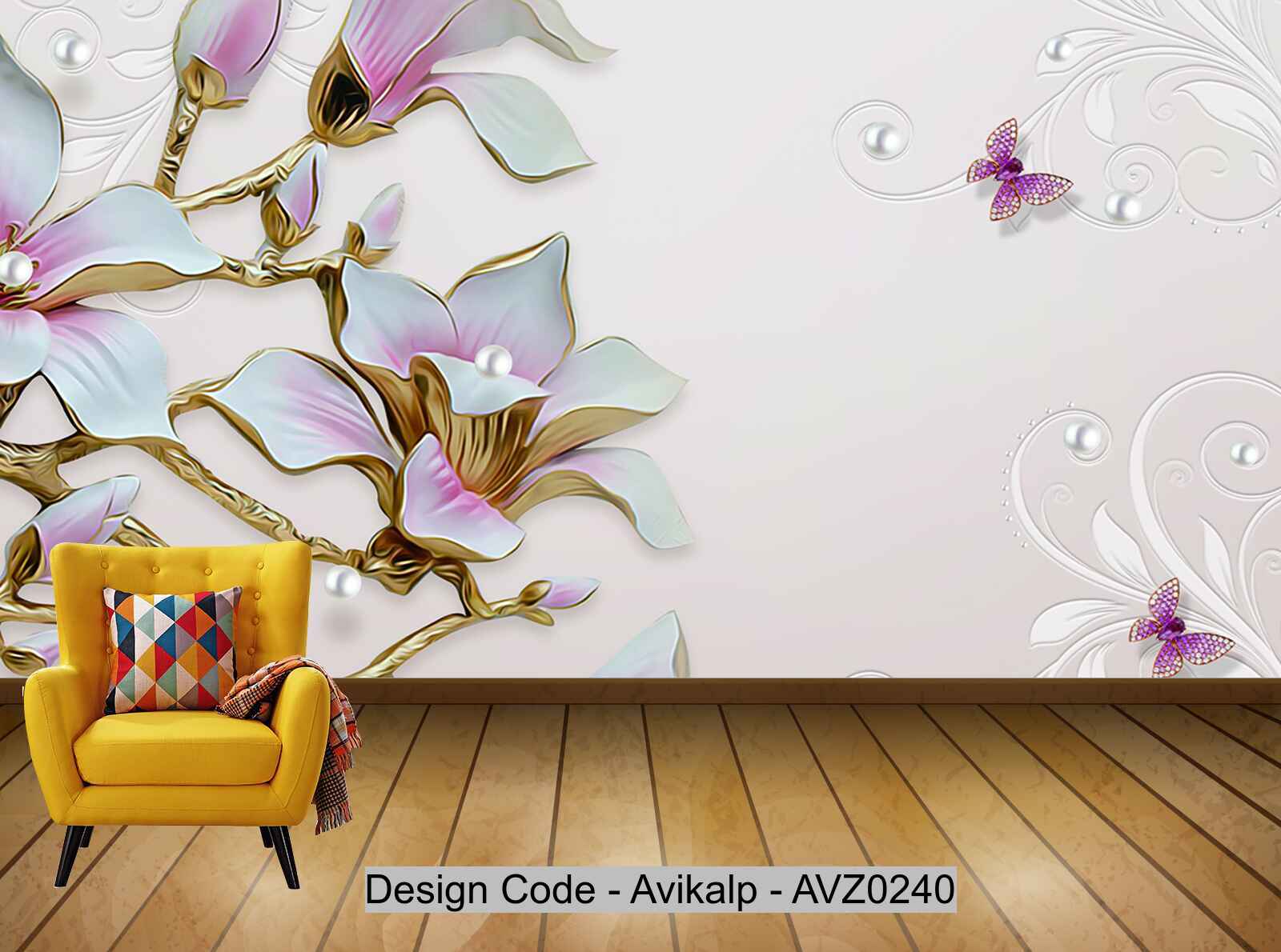 Avikalp Exclusive AVZ0240 Jewelry Embossed Stereo Simple Fashion New Chinese Magnolia Background Wall HD 3D Wallpaper Avikalp Exclusive AVZ0240 Jewelry Embossed Stereo Simple Fashion New Chinese Magnolia Background Wall HD 3D Wallpaper