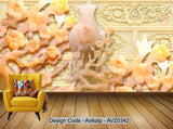 Avikalp Exclusive AVZ0342 3D Jade Carving Plum Vase Wall Background HD 3D Wallpaper Avikalp Exclusive AVZ0342 3D Jade Carving Plum Vase Wall Background HD 3D Wallpaper