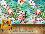 Avikalp Exclusive AVZ0364 Nordic Small Fresh Green Plant Leaves Flamingo Abstract Background Wall HD 3D Wallpaper Avikalp Exclusive AVZ0364 Nordic Small Fresh Green Plant Leaves Flamingo Abstract Background Wall HD 3D Wallpaper