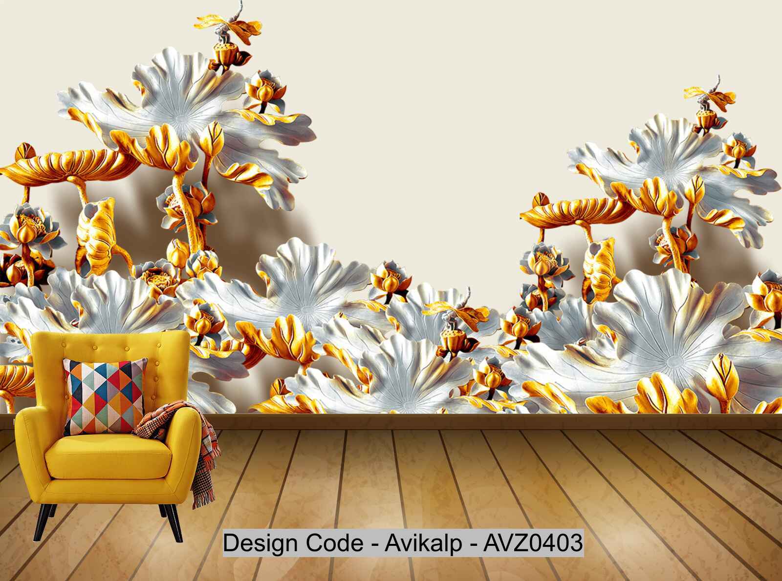 Avikalp Exclusive AVZ0403 3D Embossed Style Phnom Penh Lotus Leaf Background Wall HD 3D Wallpaper Avikalp Exclusive AVZ0403 3D Embossed Style Phnom Penh Lotus Leaf Background Wall HD 3D Wallpaper