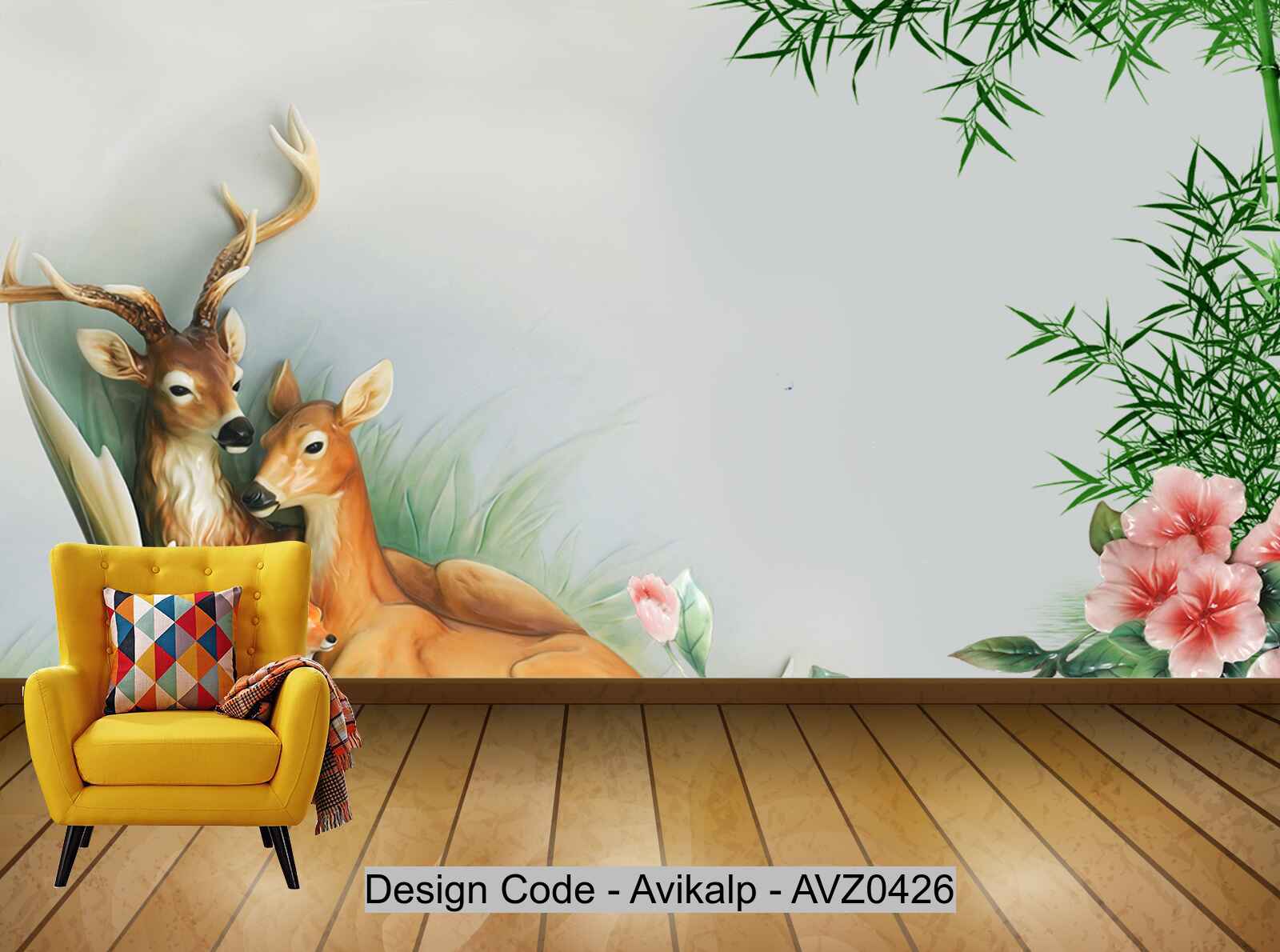 Avikalp Exclusive AVZ0426 3D Deer Home And Rich Tv Background Wall Decoration HD 3D Wallpaper Avikalp Exclusive AVZ0426 3D Deer Home And Rich Tv Background Wall Decoration HD 3D Wallpaper