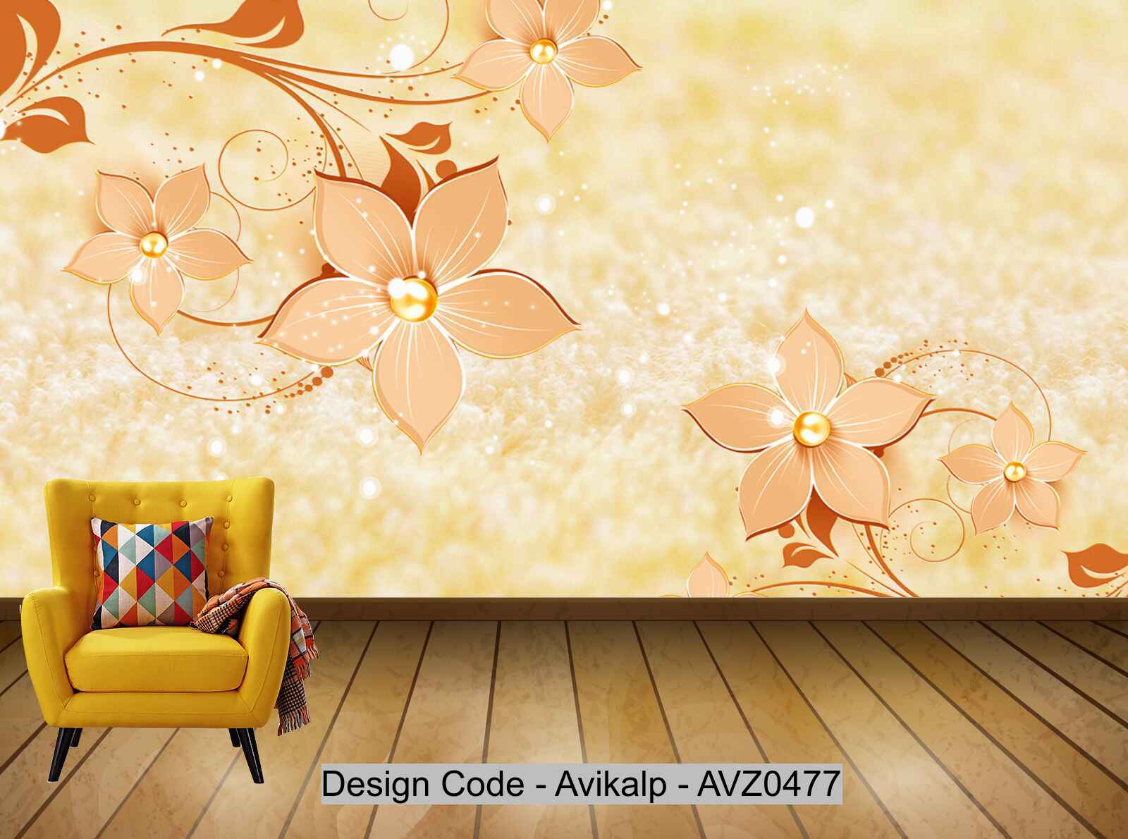 Avikalp Exclusive AVZ0477 Champagne Gold Noble Pearl Flower Flower Vine Gold Background Wall HD 3D Wallpaper Avikalp Exclusive AVZ0477 Champagne Gold Noble Pearl Flower Flower Vine Gold Background Wall HD 3D Wallpaper