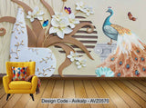 Avikalp Exclusive AVZ0570 Modern 3D Embossed Beautiful Vase Floral Peacock Butterfly Tv Background HD 3D Wallpaper Avikalp Exclusive AVZ0570 Modern 3D Embossed Beautiful Vase Floral Peacock Butterfly Tv Background HD 3D Wallpaper