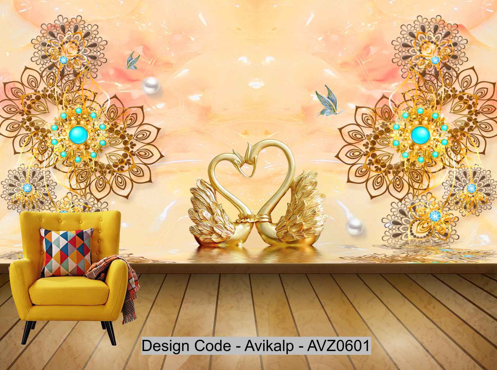 Avikalp Exclusive AVZ0601 Modern Luxury Jewelry Flower Tv Background Wall HD 3D Wallpaper Avikalp Exclusive AVZ0601 Modern Luxury Jewelry Flower Tv Background Wall HD 3D Wallpaper