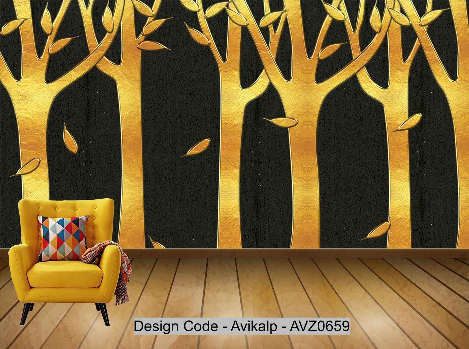 Avikalp Exclusive AVZ0659 Modern Minimalist Geometric Three Dimensional Golden Texture Wood Tv Background Wall HD 3D Wallpaper Avikalp Exclusive AVZ0659 Modern Minimalist Geometric Three Dimensional Golden Texture Wood Tv Background Wall HD 3D Wallpaper