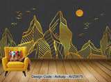 Avikalp Exclusive AVZ0675 Modern Minimalist Geometric Line Drawing Landscape Decoration Painting HD 3D Wallpaper Avikalp Exclusive AVZ0675 Modern Minimalist Geometric Line Drawing Landscape Decoration Painting HD 3D Wallpaper