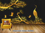 Avikalp Exclusive AVZ0683 Chinese Style Chinese Pine Pine Crane Texture Background Tv Background Wall HD 3D Wallpaper Avikalp Exclusive AVZ0683 Chinese Style Chinese Pine Pine Crane Texture Background Tv Background Wall HD 3D Wallpaper