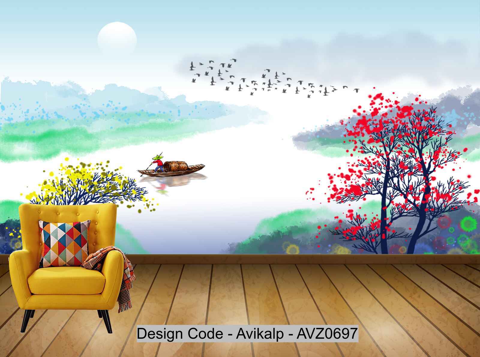 Avikalp Exclusive AVZ0697 New Chinese Ink Landscape Garden Wall HD 3D Wallpaper Avikalp Exclusive AVZ0697 New Chinese Ink Landscape Garden Wall HD 3D Wallpaper