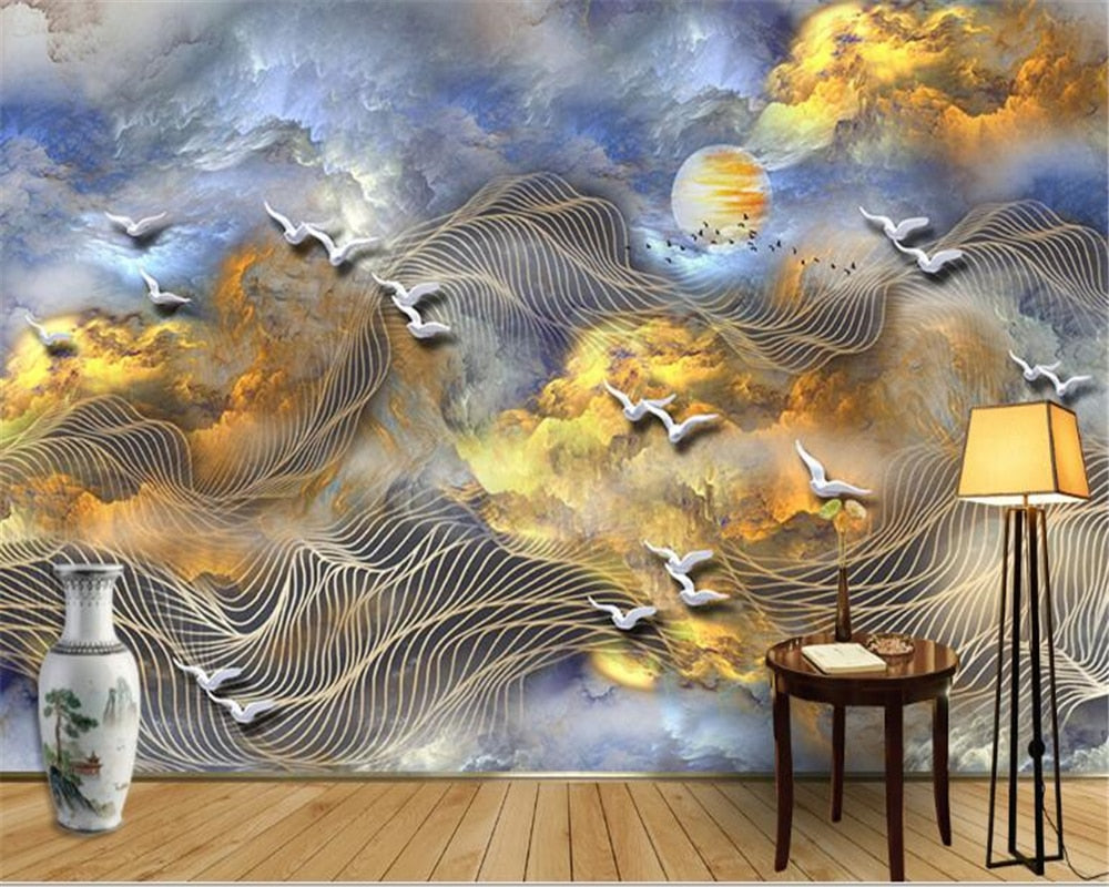 Avikalp Exclusive AWZ0327 3D Wallpaper Abstract Line Bird Golden Dragon Serving Mural HD 3D Wallpaper Avikalp Exclusive AWZ0327 3D Wallpaper Abstract Line Bird Golden Dragon Serving Mural HD 3D Wallpaper