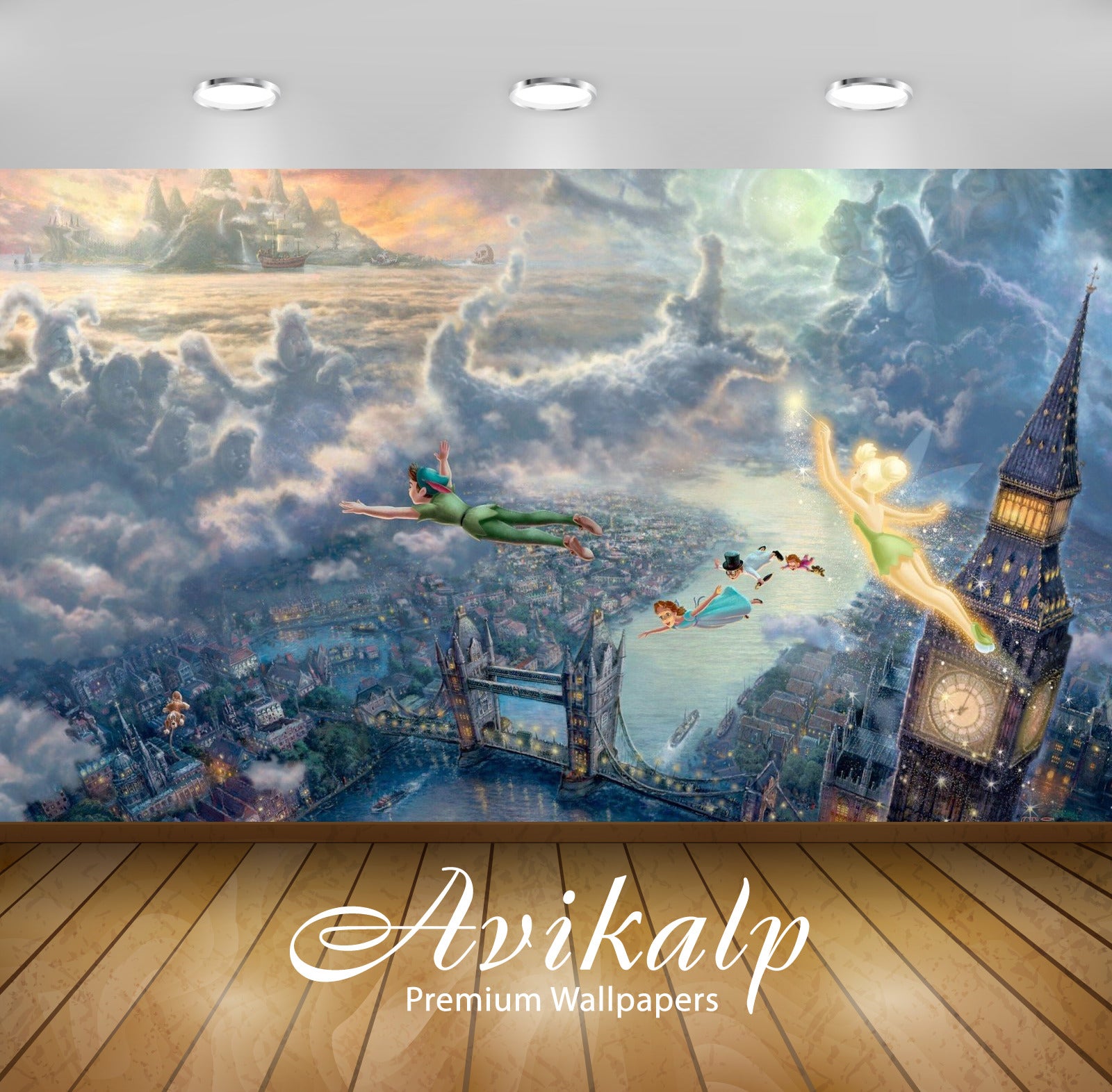 Avikalp Exclusive Peter Pan AWI1175 HD Wallpapers for Living room, Hall, Kids Room, Kitchen, TV Back Avikalp Exclusive Peter Pan AWI1175 HD Wallpapers for Living room, Hall, Kids Room, Kitchen, TV Back