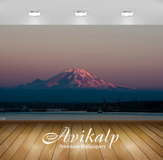 Avikalp Exclusive Scenery Ice Mountain City AWI1188 HD Wallpapers for Living room, Hall, Kids Room,