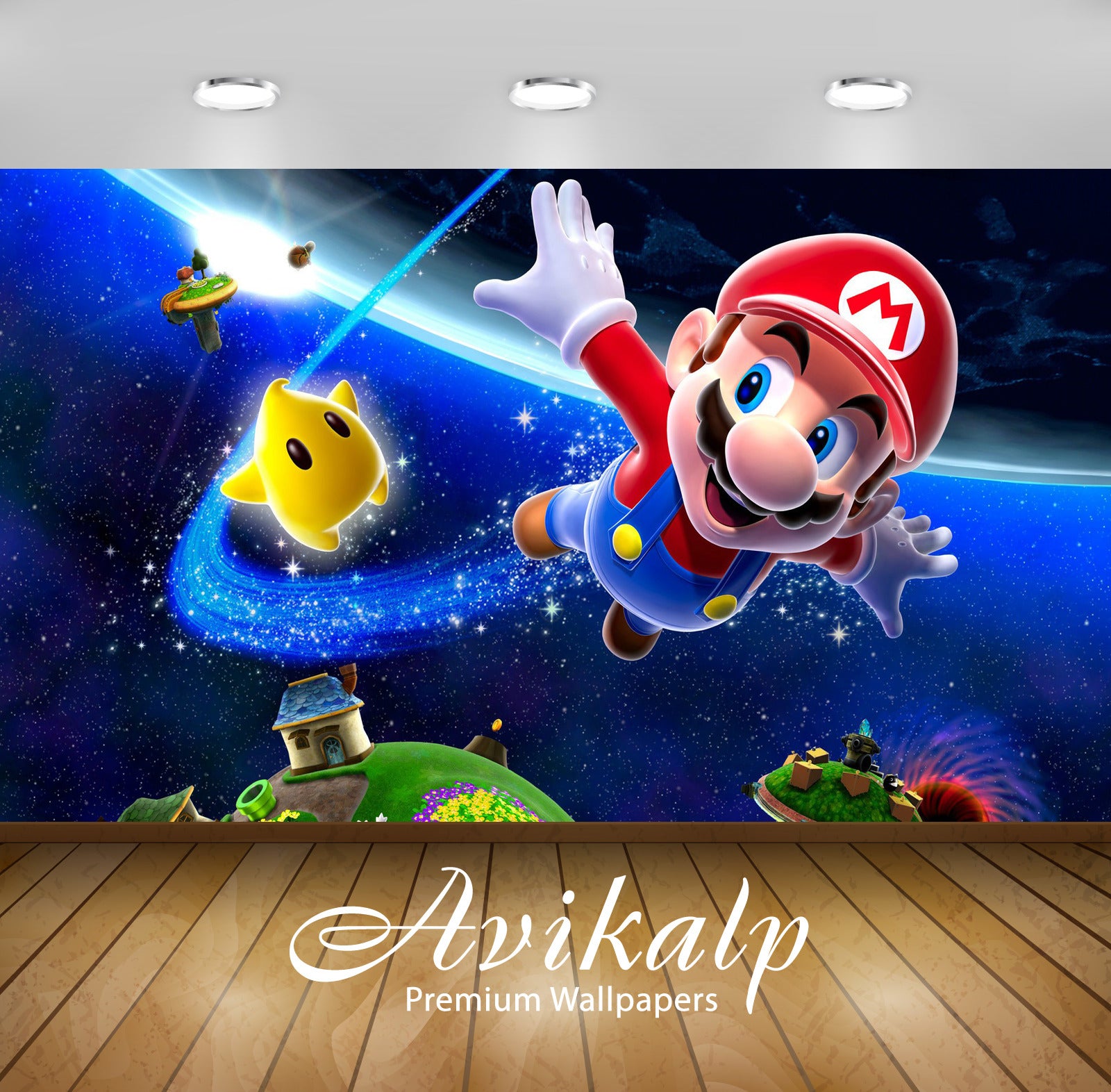 Avikalp Exclusive Super Mario AWI1224 HD Wallpapers for Living room, Hall, Kids Room, Kitchen, TV Ba Avikalp Exclusive Super Mario AWI1224 HD Wallpapers for Living room, Hall, Kids Room, Kitchen, TV Ba