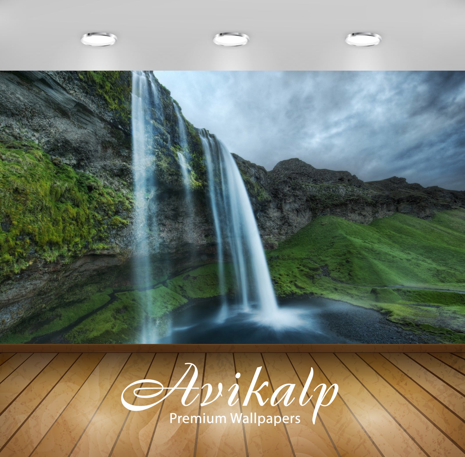 Avikalp Exclusive Awi1721 Waterfall Nature Scenery Full HD Wallpapers for Living room, Hall, Kids Ro Avikalp Exclusive Awi1721 Waterfall Nature Scenery Full HD Wallpapers for Living room, Hall, Kids Ro