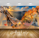 Avikalp Exclusive Awi1757 Santorini Panoramic Nature Full HD Wallpapers for Living room, Hall, Kids Avikalp Exclusive Awi1757 Santorini Panoramic Nature Full HD Wallpapers for Living room, Hall, Kids