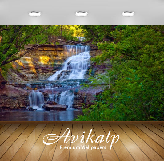 Avikalp Exclusive Awi2047 Cascade Waterfall Prather Creek Falls Chase State Fishing Lake Kansas Ful