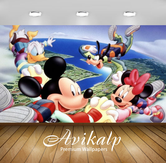 Avikalp Exclusive Awi2097 Mickey Mouse And Friends Jumping Out Of A Plane With Improvements Full HD