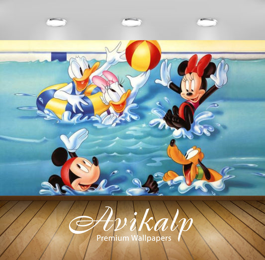 Avikalp Exclusive Awi2098 Mickey Mouse And Friends Swimming Playing In The Pool With Water Full HD