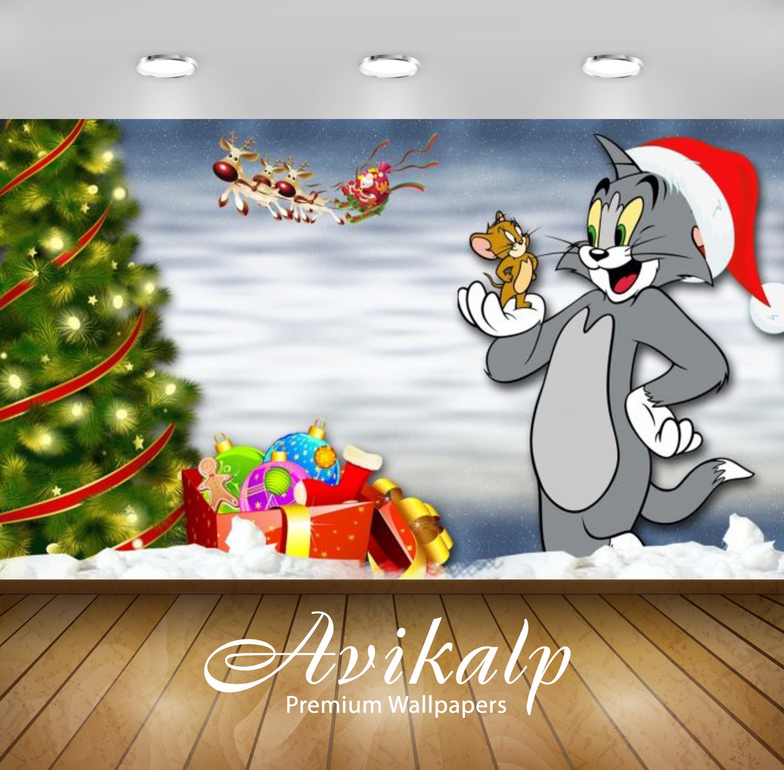 Avikalp Exclusive Awi2173 Tom And Jerry Winter Tails Christmas Tree Santa Claus Gifts  Full HD Wallp Avikalp Exclusive Awi2173 Tom And Jerry Winter Tails Christmas Tree Santa Claus Gifts  Full HD Wallp