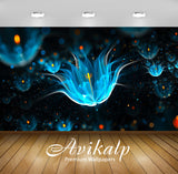 Avikalp Exclusive Awi2448 Blue Flower Abstract Full HD Wallpapers for Living room, Hall, Kids Room, Avikalp Exclusive Awi2448 Blue Flower Abstract Full HD Wallpapers for Living room, Hall, Kids Room,