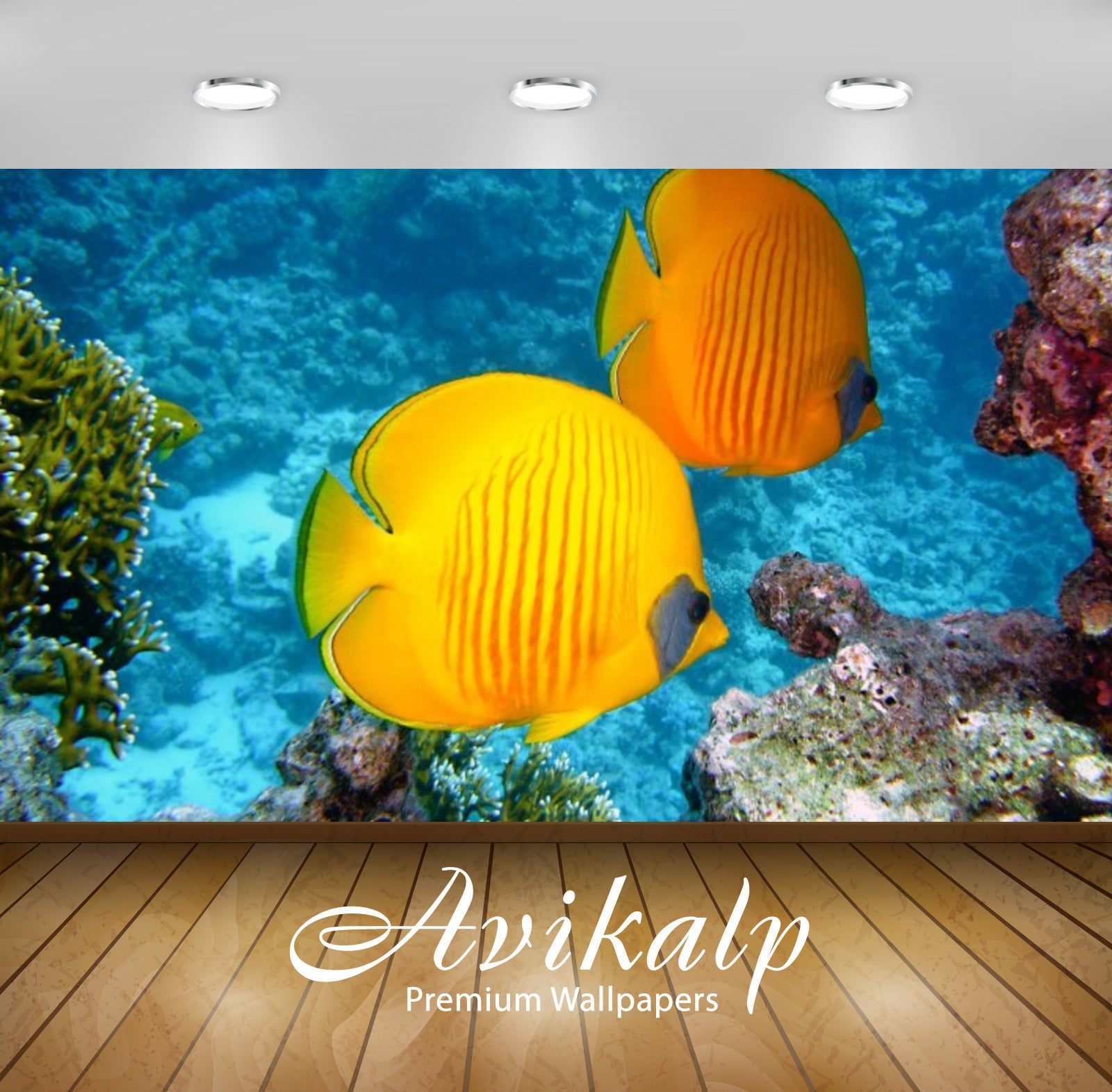 Avikalp Exclusive Awi2464 Butterfly Fish Lemon Yellow Color Full HD Wallpapers for Living room, Hall Avikalp Exclusive Awi2464 Butterfly Fish Lemon Yellow Color Full HD Wallpapers for Living room, Hall
