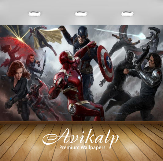 Avikalp Exclusive Awi2503 Civil War 2016 Captain America Black Widow Scarlett Johansson Iron Man Ful