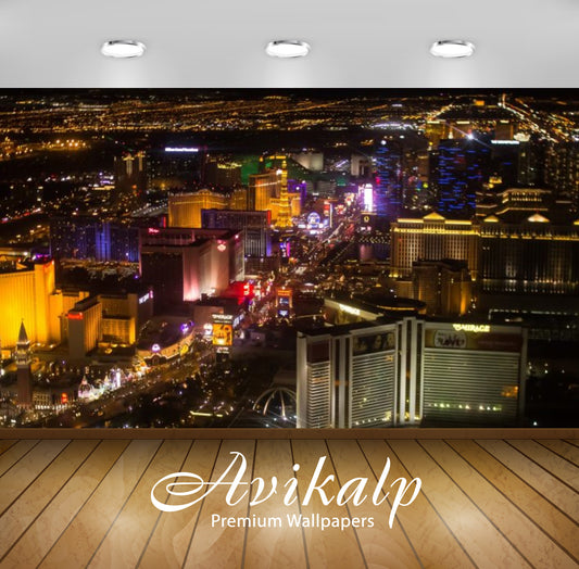 Avikalp Exclusive Awi3135 The City Of Las Vegas Nevada Night Center Of Town With Many Hotels And Cas