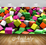 Avikalp Exclusive Awi3570 Colorful Cubes Full HD Wallpapers for Living room, Hall, Kids Room, Kitche Avikalp Exclusive Awi3570 Colorful Cubes Full HD Wallpapers for Living room, Hall, Kids Room, Kitche