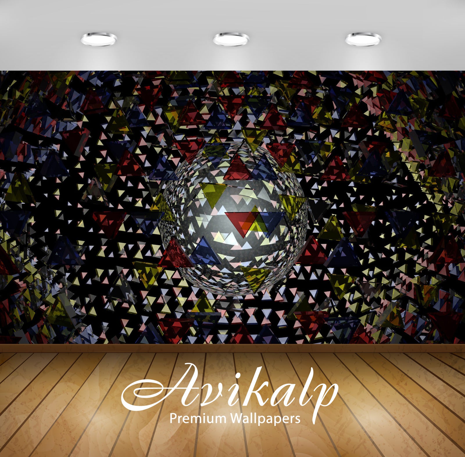 Avikalp Exclusive Awi3586 Colorful Triangles Full HD Wallpapers for Living room, Hall, Kids Room, Ki Avikalp Exclusive Awi3586 Colorful Triangles Full HD Wallpapers for Living room, Hall, Kids Room, Ki