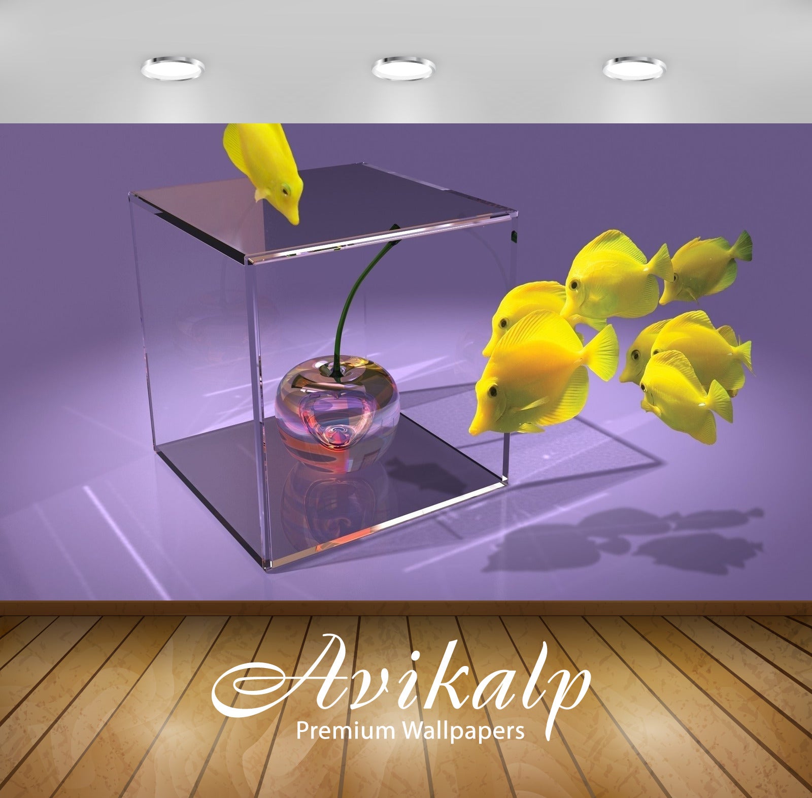 Avikalp Exclusive Awi3625 Fish Around The Glass Cherry Full HD Wallpapers for Living room, Hall, Kid Avikalp Exclusive Awi3625 Fish Around The Glass Cherry Full HD Wallpapers for Living room, Hall, Kid