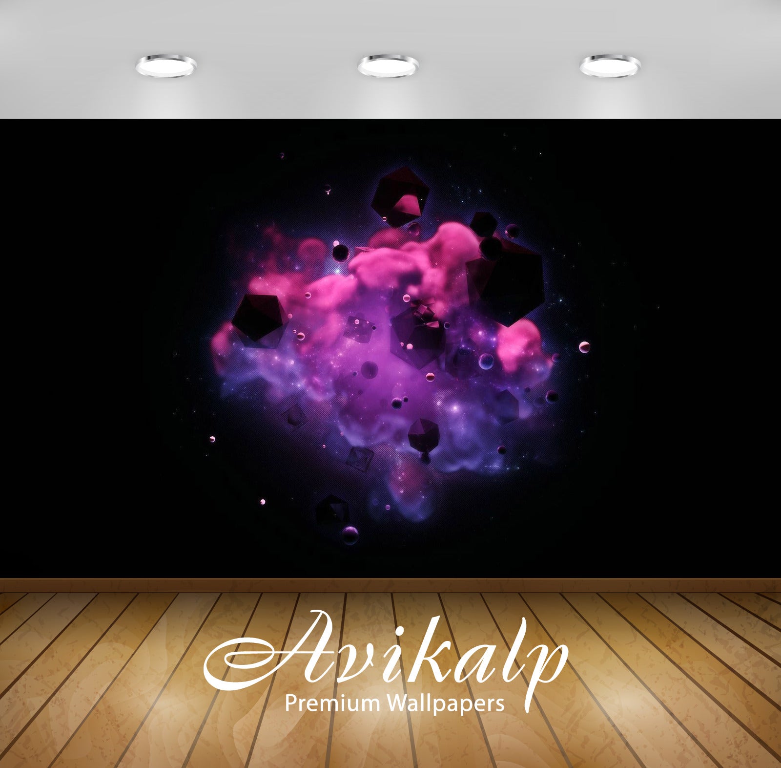 Avikalp Exclusive Awi3628 Floating Icosahedrons In Purple Smoke Full HD Wallpapers for Living room, Avikalp Exclusive Awi3628 Floating Icosahedrons In Purple Smoke Full HD Wallpapers for Living room,