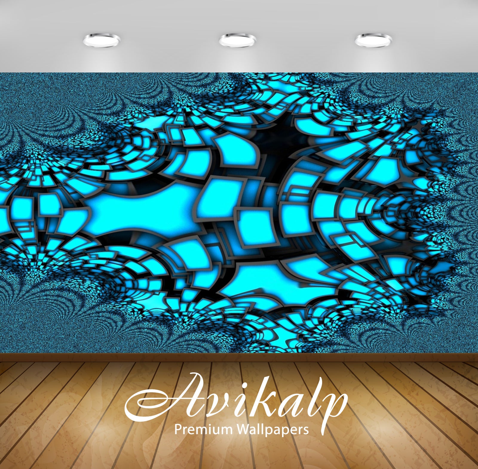 Avikalp Exclusive Awi3652 Fractal Turquoise Shapes Full HD Wallpapers for Living room, Hall, Kids Ro Avikalp Exclusive Awi3652 Fractal Turquoise Shapes Full HD Wallpapers for Living room, Hall, Kids Ro