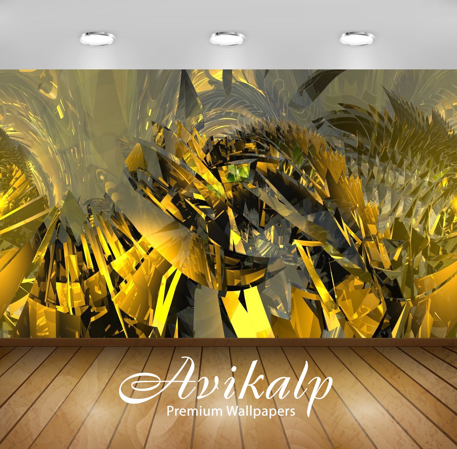 Avikalp Exclusive Awi3718 Gold Shards Full HD Wallpapers for Living room, Hall, Kids Room, Kitchen, Avikalp Exclusive Awi3718 Gold Shards Full HD Wallpapers for Living room, Hall, Kids Room, Kitchen,