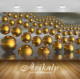Avikalp Exclusive Awi3719 Gold Spheres Full HD Wallpapers for Living room, Hall, Kids Room, Kitchen, Avikalp Exclusive Awi3719 Gold Spheres Full HD Wallpapers for Living room, Hall, Kids Room, Kitchen,