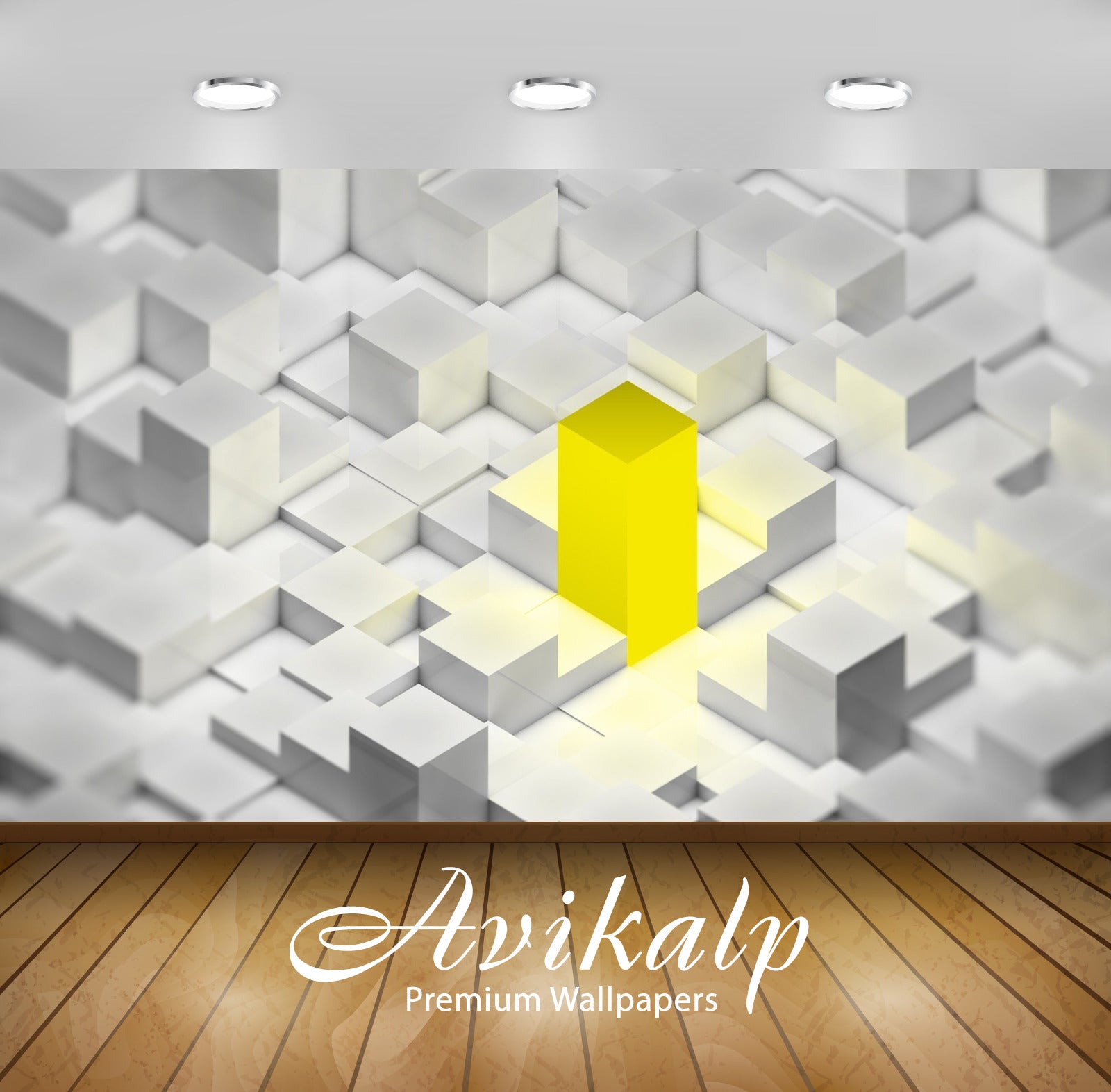 Avikalp Exclusive Awi3721 Golden Cube Full HD Wallpapers for Living room, Hall, Kids Room, Kitchen, Avikalp Exclusive Awi3721 Golden Cube Full HD Wallpapers for Living room, Hall, Kids Room, Kitchen,