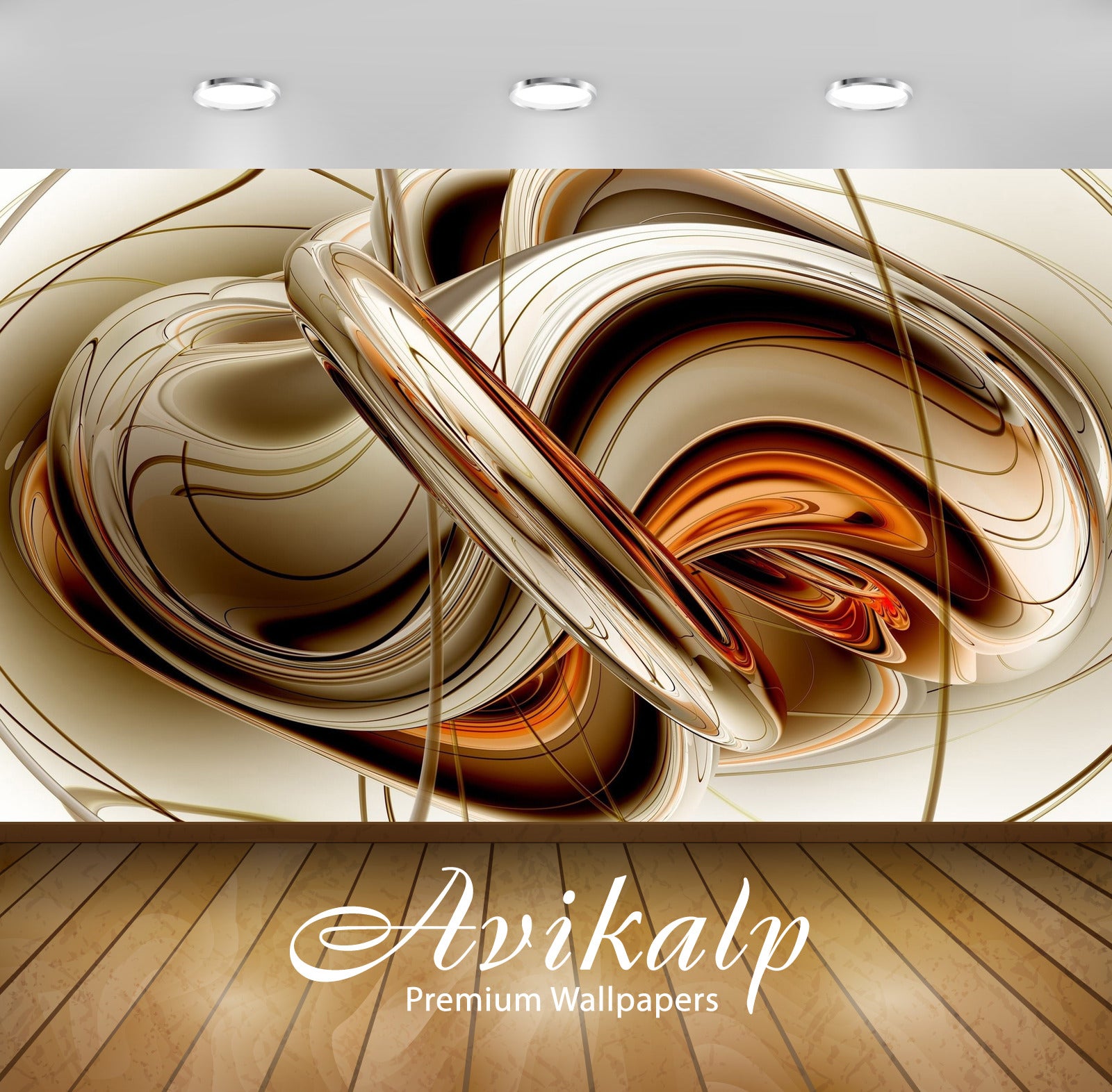 Avikalp Exclusive Awi3723 Golden Metallic Shapes Full HD Wallpapers for Living room, Hall, Kids Room Avikalp Exclusive Awi3723 Golden Metallic Shapes Full HD Wallpapers for Living room, Hall, Kids Room