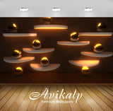 Avikalp Exclusive Awi3726 Golden Spheres Full HD Wallpapers for Living room, Hall, Kids Room, Kitche Avikalp Exclusive Awi3726 Golden Spheres Full HD Wallpapers for Living room, Hall, Kids Room, Kitche