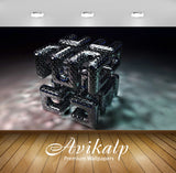 Avikalp Exclusive Awi3808 Metallic Tubes Forming A Cube Full HD Wallpapers for Living room, Hall, Ki Avikalp Exclusive Awi3808 Metallic Tubes Forming A Cube Full HD Wallpapers for Living room, Hall, Ki