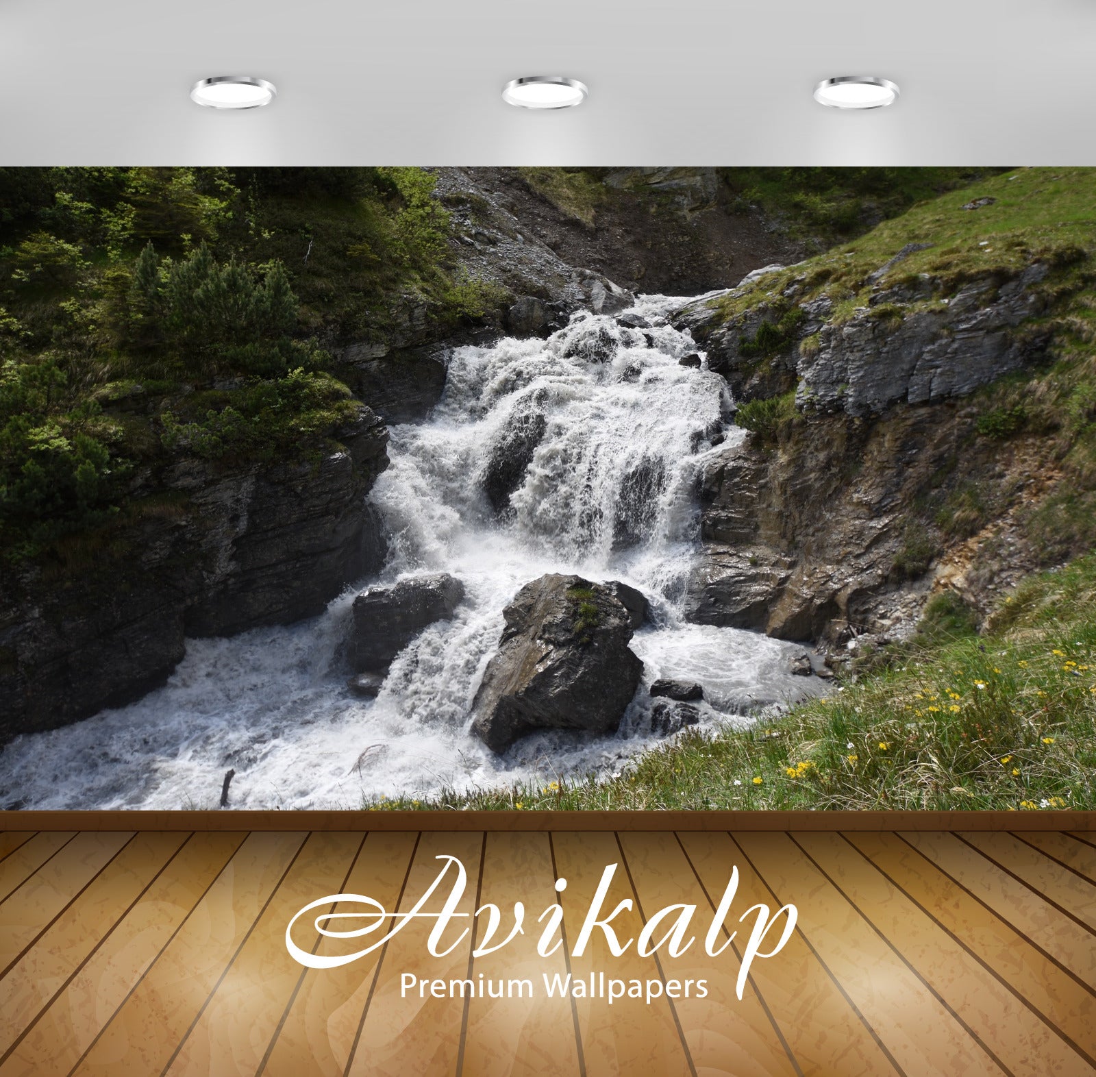 Avikalp Exclusive Premium waterfall HD Wallpapers for Living room, Hall, Kids Room, Kitchen, TV Back Avikalp Exclusive Premium waterfall HD Wallpapers for Living room, Hall, Kids Room, Kitchen, TV Back