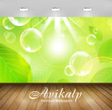 Avikalp Exclusive Awi4107 Bubbles And Green Leaves Full HD Wallpapers for Living room, Hall, Kids Ro Avikalp Exclusive Awi4107 Bubbles And Green Leaves Full HD Wallpapers for Living room, Hall, Kids Ro