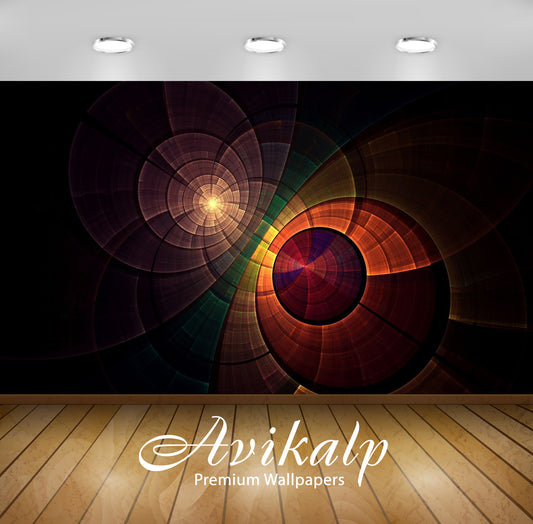 Avikalp Exclusive Awi4184 Colorful Rings Full HD Wallpapers for Living room, Hall, Kids Room, Kitche