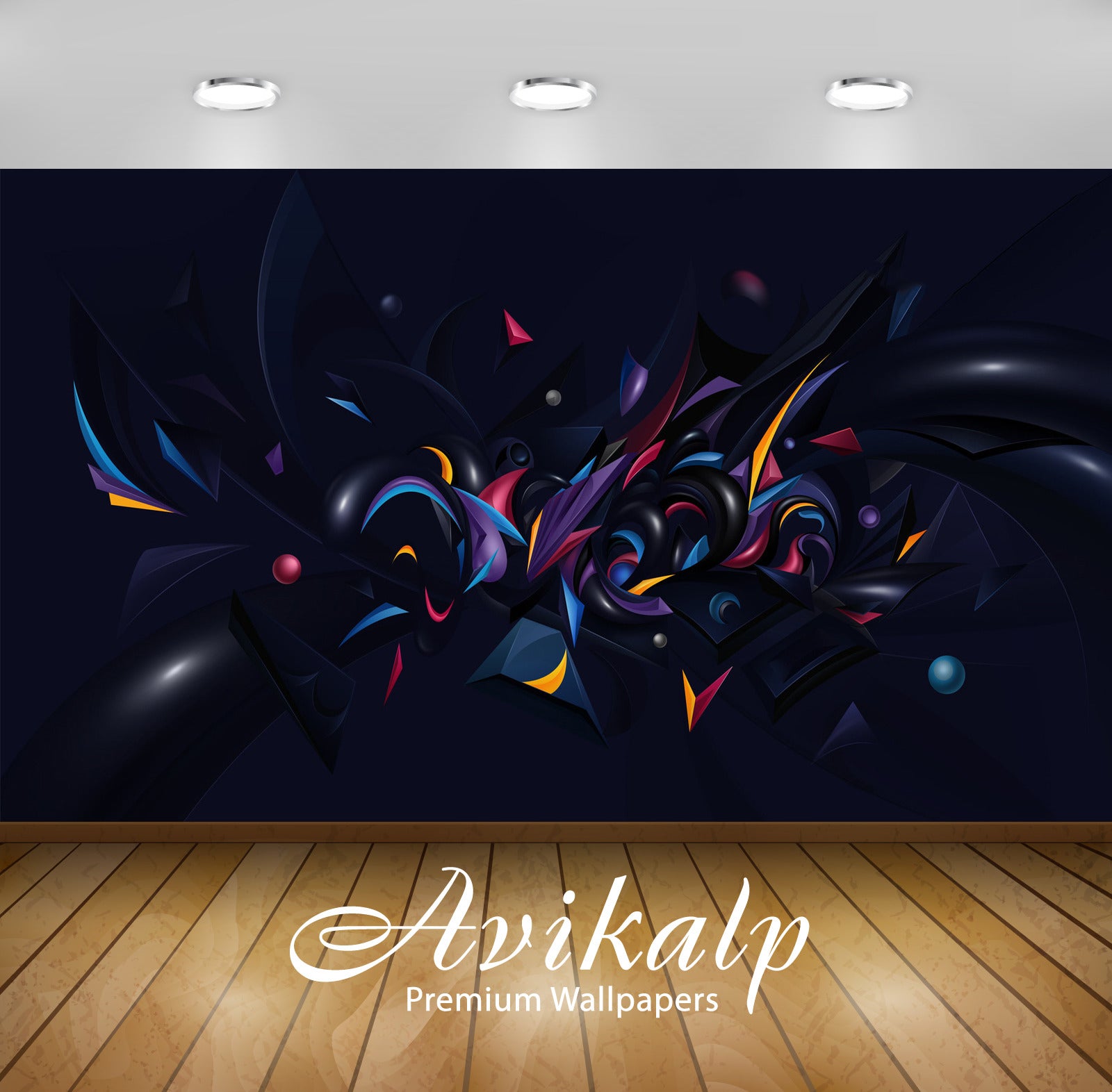 Avikalp Exclusive Awi4191 Colorful Shapes On A Dark Background Full HD Wallpapers for Living room, H Avikalp Exclusive Awi4191 Colorful Shapes On A Dark Background Full HD Wallpapers for Living room, H