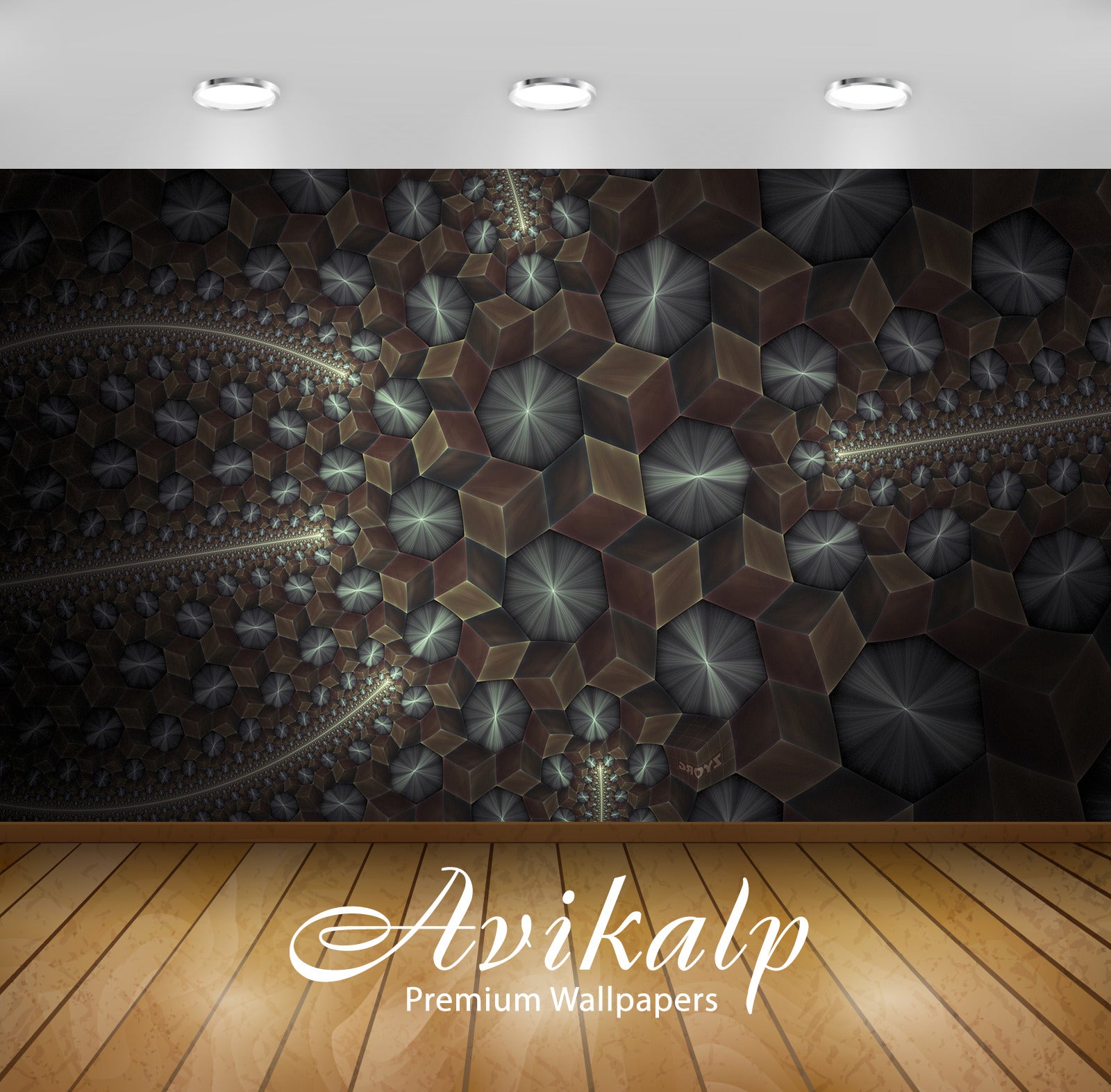 Avikalp Exclusive Awi4359 Fractal Cube Design Full HD Wallpapers for Living room, Hall, Kids Room, K Avikalp Exclusive Awi4359 Fractal Cube Design Full HD Wallpapers for Living room, Hall, Kids Room, K