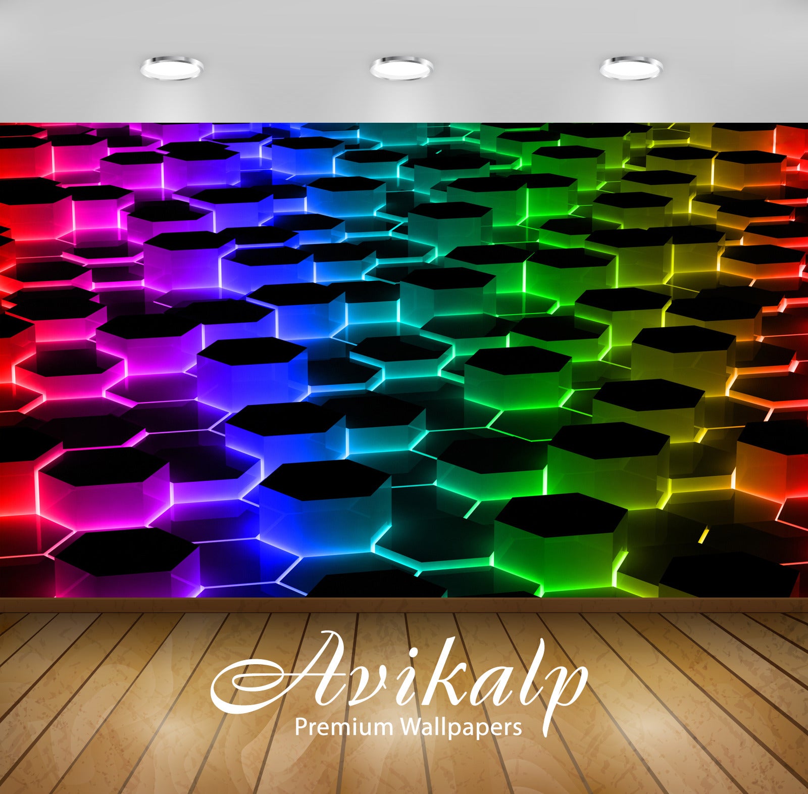 Avikalp Exclusive Awi4458 Hexagons Full HD Wallpapers for Living room, Hall, Kids Room, Kitchen, TV Avikalp Exclusive Awi4458 Hexagons Full HD Wallpapers for Living room, Hall, Kids Room, Kitchen, TV